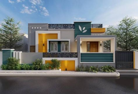 Site Elevation, Simple Elevation, Elevations Design, Simple House Exterior Design, Simple House Exterior, Small Residence, Ground Floor Elevation, Villa Elevation, Residence Exterior