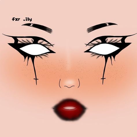 Boceto Makeup Egirl, Makeup Egirl, Makeup Charts, Punk Makeup, Makeup Drawing, Anime Makeup, Makeup Face Charts, Cool Halloween Makeup, Graphic Makeup