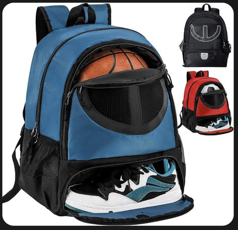 TRAILKICKER Mesh Black Basketball Soccer Bag Backpack Sports Volleyball Football Bag with Ball and Shoe Compartment for Boys Girls Man Women Ball Equipment... Sports Volleyball, Football Bag, Basketball Backpack, Soccer Bag, Basketball Bag, Blue Basketball, Gym Backpack, Sport Volleyball, Football Ball