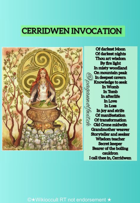 Working With Cerridwen, Cerridwen Goddess Symbols, Welsh Gods And Goddesses, Crone Goddess Wise Women, Celtic Holidays, Cerridwen Goddess, Goddess Cerridwen, Shrine Ideas, Celtic Paganism