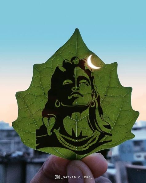 Painting of mahadev on leaf 🍃 Painting Of Mahadev, Leaf Art Diy, Leaf Print Art, Cat Applique, Photos Of Lord Shiva, Shiva Lord Wallpapers, Art Tools Drawing, Shiva Art, Pop Art Wallpaper