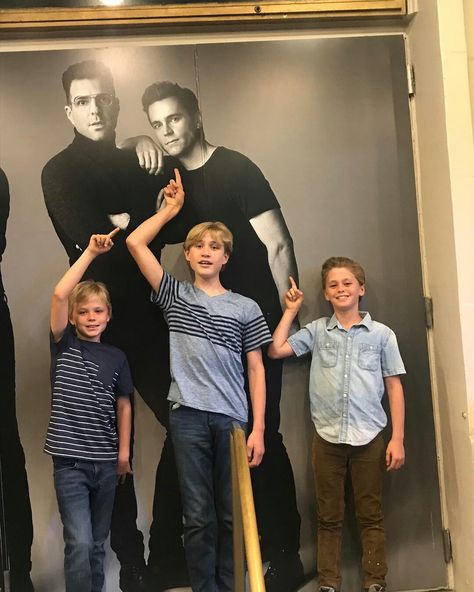 Matt posted "the boys in our band at Boys in the Band"  wonder if they get to see the show Matt Bomer Kids, Matt Bomer Family, Matt Bomer Simon Halls, Matthew Bomer, Celebrity Baby Fashion, Simon Halls, White Collar Quotes, Celebrity Baby Pictures, The Normal Heart