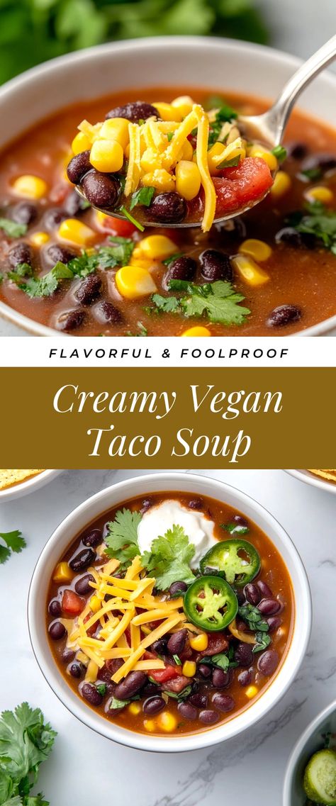 Image for Creamy Vegan Taco Soup Veggie Taco Soup, Vegan Taco Soup Crock Pot, Meatless Taco Soup, Taco Soup Vegetarian, Lentil Taco Soup, Vegan Taco Soup, Vegetarian Taco Soup, Meatless Taco, Vegan Tortilla Soup