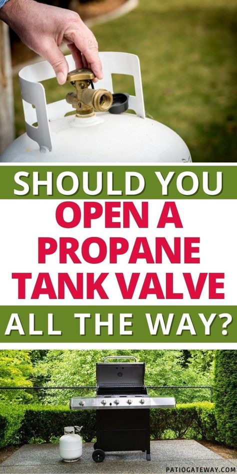 Should you open a propane tank valve all the way? The answer to that and many more propane tank tips and tricks can be found here! Have a safe and fun backyard or camping experience. Fun Backyard, Inspiring Outdoor Spaces, Creative Planter, Outdoor Appliances, Beautiful Patios, Gas Cans, Patio Makeover, Beautiful Pools, Good And Bad