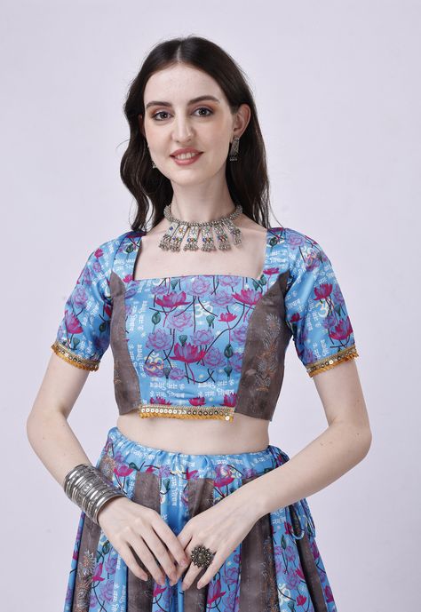 Blue & Grey Designer Chaniya Choli Set Navratri Splendor, Indian Lehenga Choli For Women, Mahendi Function Wear Ghagra Choli, Tawam Sundra Designer Chaniya Choli, Lehenga Choli For Women, Choli For Women, Indian Lehenga Choli, Ghagra Choli, Indian Lehenga, Chaniya Choli, Designer Saree, Lehenga Choli