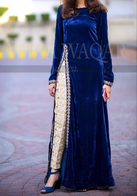 Farsi Salwar, Velvet Pakistani Dress Simple, Velvet Frocks For Women, Velvet Dress Designs Fashion, Velvet Dress Designs Gowns, Velvet Frock Design, Latest Velvet Dresses, Velvet Pakistani Dress, Butterfly Dresses