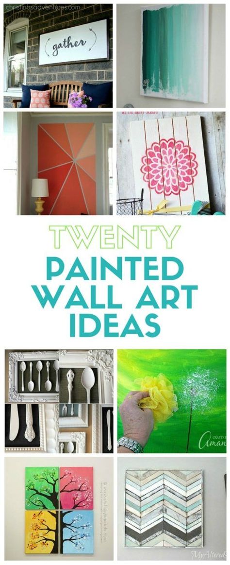 Create DIY Home Decor you are proud of and paint your own wall art! A collection of 20 Painted Wall Art Ideas that will inspire the artist inside you. Painted Wall Art Ideas, Painted Wall Art, Wal Art, Wall Art Ideas, Diy Artwork, Work Diy, Painted Wall, Create Diy, Diy Wall Art