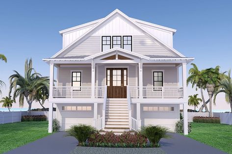 Low Country House Plans - Architectural Designs Beach House Plans Coastal Homes Elevated, Stilt House Plans Modern, Low Country House Plans, Beach Homes Plans, Elevated House Plans, Low Country House, Delivery Format, Coastal Home Plans, Stilt House