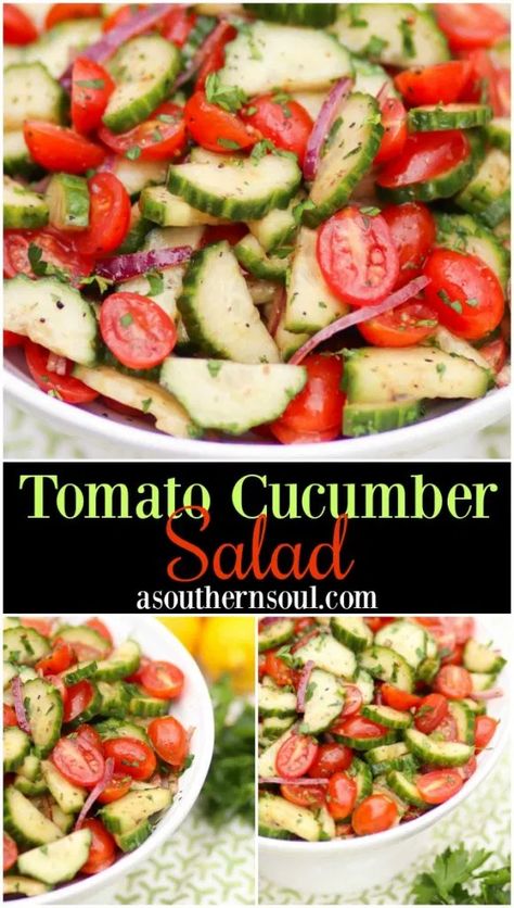 Tomato Cucumber Salad, Restaurant Foods, Wallpaper Food, Cucumbers And Onions, Cucumber Tomato Salad, Tomato Cucumber, Onion Salad, Cucumber Recipes Salad, Cucumber Recipes