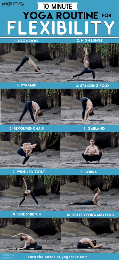 The perfect 10 minute flexibility routine that is simple and fun to practice everyday at home. Practice this everyday for 30 days and you will be amazed how you feel at the end! Yoga Routine For Flexibility, Beginner Yoga Routine, Workout Music Playlist, Yoga Ashtanga, Yoga Routine For Beginners, Workout Bauch, Beginner Yoga, Yoga Posen, Trainspotting