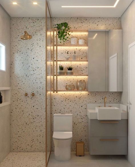 Minimalist Small Bathrooms, Bilik Air, Latest Bathroom Designs, Toilet And Bathroom Design, Bathroom Interior Design Modern, Small Bathroom Layout, Bathroom Vanity Decor, Small Bathroom Interior, Washroom Design