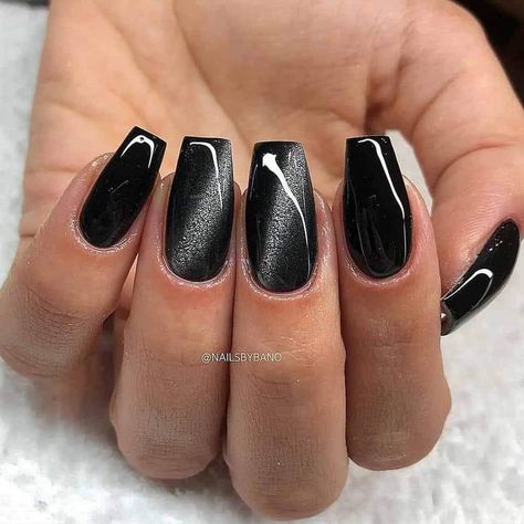 Black Chrome Nails, Manicured Nails, Coffin Nail Designs, Black Coffin Nails, Eye Nail Art, Chrome Nails Designs, Gel Nail Art Designs, Eye Nails, Long Nail