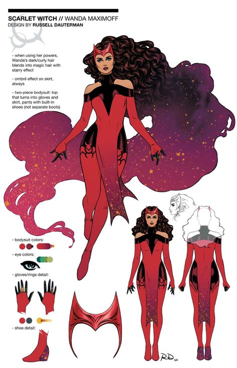 Russell Dauterman, Romani Wanda, Mark Grayson, Scarlet Witch Costume, W.i.t.c.h Fanart, Scarlet Witch Comic, Comic Costume, Marvel Character Design, Witch Characters