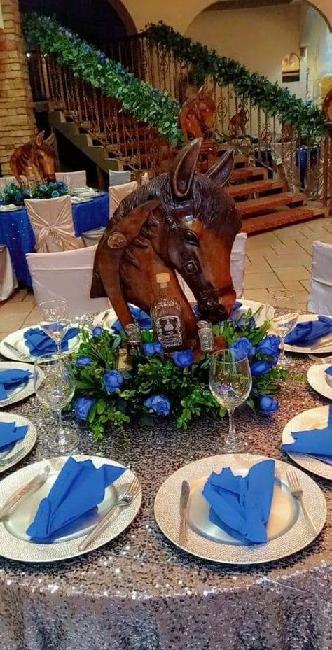 Quince Decorations Ranchero, Teal Quinceanera Ideas, Quinceañera Charra Ideas, Rodeo Quinceañera, Vaquero Centerpieces For Quince, Charro Quince Theme, Charro Quince Decorations, Charro Quinceanera Centerpieces, Charro Centerpieces For Quince