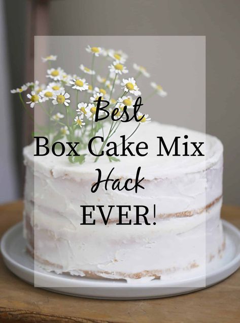 Bakery Box Cake Recipe, Cake Box Bakery Style, Best Cakes For Decorating, Best Box Cake Mix Hacks, Bakery Cake From Boxed Cake, Bakery Cakes From Box How To Make, White Cake Mix Boxed Hacks, Vanilla Cake From Box Cake Mixes, Best Boxed Cake Mix Recipes