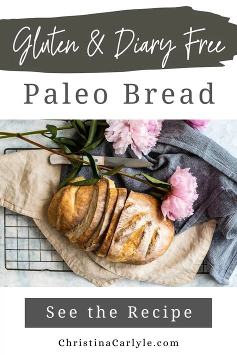 The best paleo bread recipe. This paleo bread from nutritionist Christina Carlyle is gluten free, dairy free and full of clean and healthy nutrients. Best Paleo Bread Recipe, Christina Carlyle, Paleo Bread Recipe, Vegan Bread Recipe, Paleo Bread, Vegan Bread, Holistic Nutritionist, Bread Machine Recipes, Gluten Free Bread