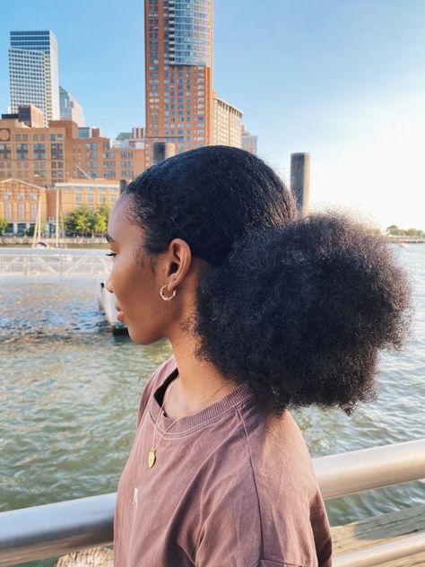 Black Puff Hairstyles, Low Puff Natural Hair 4c, Low Puff Natural Hair, Slick Back Puff, Natural Hair Aesthetic, Aesthetic Afro, Puff Hairstyle, Afro Puff Hairstyles, Low Puff