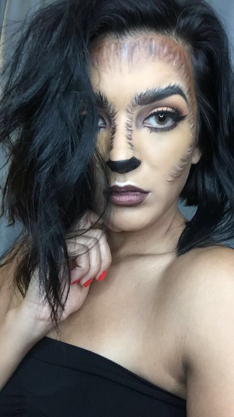 Female Wolf Makeup, Female Wolf Costume, Werewolf Makeup Female, Werewolf Costume Female, Wolf Makeup Women, She Wolf Costume, Wolf Halloween Makeup, Werewolf Makeup, Wolf Makeup