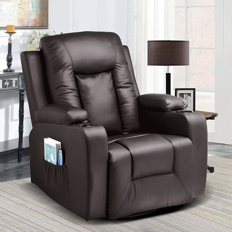 Sofa Kulit, Modern Rocker, Single Couch, Sleeper Chair Bed, Sofa Santai, Furnitur Ruang Keluarga, Swivel Recliner Chairs, Leather Recliner Chair, Swivel Recliner