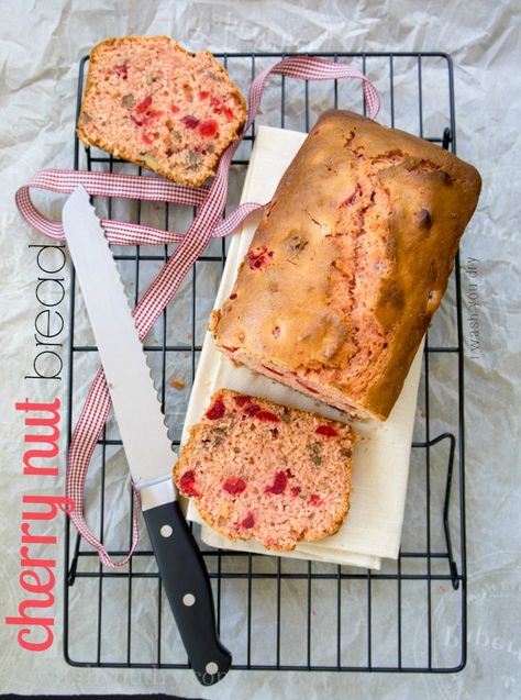 Cherry Nut Bread {Pat's Recipes}. Sweet and plump cherries burst in each bite of this delicious quick bread. I'm already planning on passing these out for gifts this Christmas! :) Cherry Nut Bread, Cherry Bread, Nut Bread Recipe, Fruit Bread, Recipes Sweet, Cherry Recipes, Nut Bread, Quick Bread Recipes, Dried Cherries