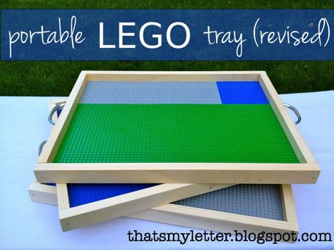 “L” is for Lego Tray #4 Lego Tray, Lego Hacks, Lego Board, Lego Table, Tray Diy, Lego Room, Lego Storage, Lego Party, Toy Rooms