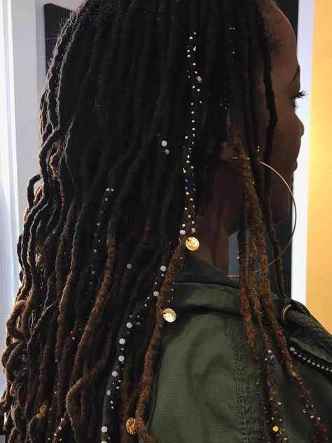 Loc Crystals, Alternative Loc Styles, Loc Sprinkles Locks, Loc Sprinkles, Short Dreadlocks Styles, Sisterlocks Styles, Locs Styles, Beautiful Dreadlocks, Short Locs Hairstyles