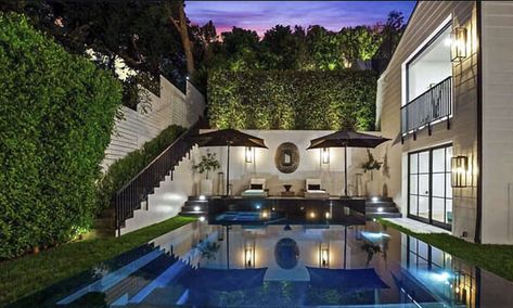 Rihanna’s new $13.8 million Beverly Hills mansion - Provided by ¡Hola! Rihanna House, House Beverly Hills, Beverly Hills Mansion, French Oak Flooring, White Oak Hardwood Floors, Elegant Chandeliers, Hollywood Hills, Indoor Outdoor Living, Infinity Pool