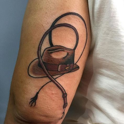 Indiana Jones Nails, Indiana Jones Tattoo Ideas, Indiana Jones Tattoo, Andy Tattoo, Owl Tattoo Drawings, Indiana Jones Hat, Movie Tattoos, Traditional Tattoo Sleeve, Leg Tattoo Men