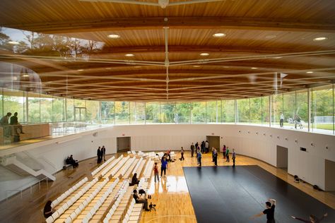 Tennis Court Design, Gymnasium Architecture, Coffee Booth, Sports Facility Architecture, Grace Farms, Folding Architecture, School Hall, Wood Facade, Architecture Portfolio Design