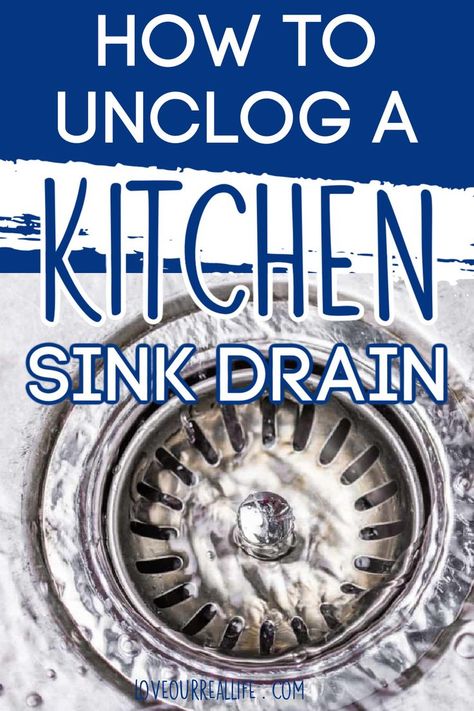 Follow these simple steps to unclog and clean your nasty and smelly kitchen sink drain. You may be able to avoid calling a plumber if the clog is not too bad! No more standing water and stinky drain. Kitchen Sink Clogged, Housekeeping Schedule, Sink Repair, Clean Kitchen Sink, Clean Garage, Clean Motivation, Diy Cleaning Hacks, Cleaning Motivation, Kitchen Cleaning Hacks