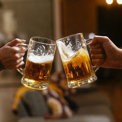 High Quality Glass: Dedicated on creating a high-quality, lead-free, durable glassware; These tankards feature an ornate bottom with intricately patterned glass cuts. | VIVID 4 Pack Heavy Large Beer Glasses w/ Handle - 14 Ounce Glass Steins, Classic Beer Mug Glasses Set，Beautiful & Practical, Size 5.3 H x 3.0 W in Coffee Table Book Design, Beer Painting, Beer Glassware, Beer Cheers, Beer Fest, Glass Beer Mugs, Beer Logo, Beer Bar, Beer Mugs