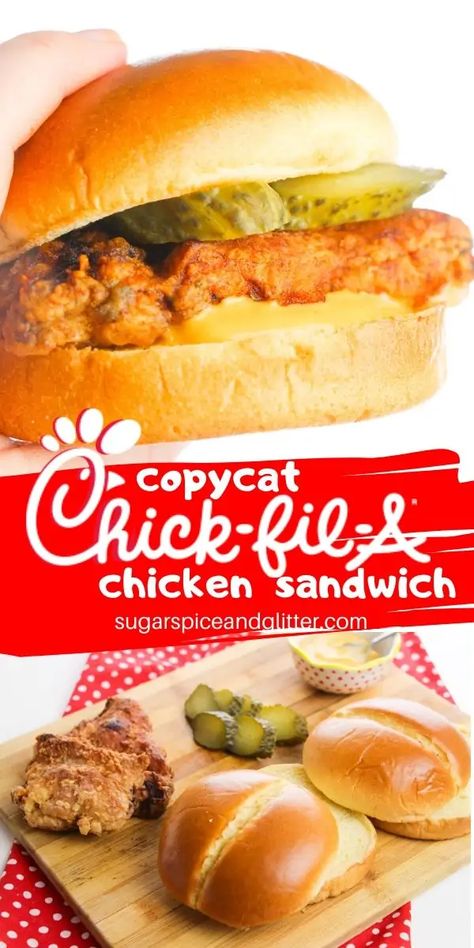 How to make the perfect Chickfila fried chicken sandwich, perfect for BBQs, parties or a special family meal - for way cheaper than hitting the drive-thru! Friend Chicken Sandwich, Kfc Chicken Sandwich, Filet Sauce, Chickfila Sauce, Chik Fil A Chicken, Chickfila Chicken, Chicken Sandwich Sauce, Homemade Chicken Sandwich, Chick Fil A Sandwich