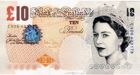 QE10_sml Fake Currency, Pound Money, Pound Sterling, Money Template, Currency Note, Money Notes, Bank Of England, Money Design, Play Money