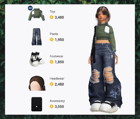 Zepeto Coin Outfit Ideas, Aesthetic Zepeto Outfits, Zepeto Outfits Girl Ideas Coin, Outfit Zepeto Coin, Zepeto Outfit Ideas, Outfit Cowo, Zepeto Avatar Ideas, Zepeto Looks Ideas, Outfit Creator