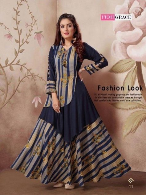 Frock Fashion, Designer Kurti Patterns, Fancy Gowns, Fancy Kurti, Long Kurti Designs, Long Dress Design, Cotton Kurti Designs, Dress Neck Designs, Indian Gowns Dresses