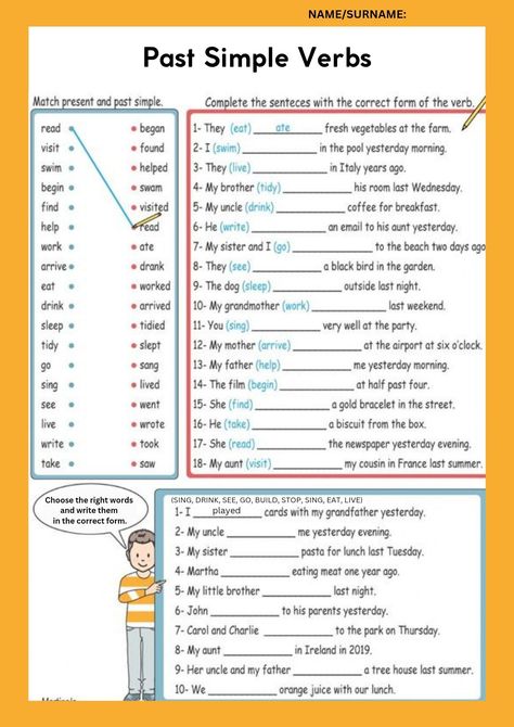 Present To Past Tense Worksheet, Simple Past Tense Worksheet For Grade 2, English Tenses Worksheets, Simple Past Tense Worksheet Grade 3, Simple Past Tense Activities, Past Tense Worksheet Grade 2, Past Simple Worksheets For Kids, Past Tense Activities, Tenses Activities