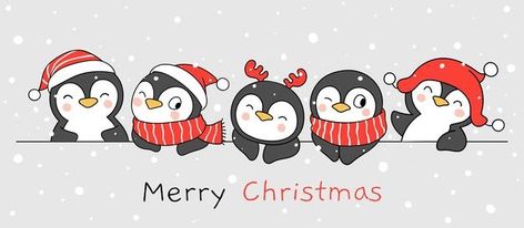 Penguin Xmas Cards, Christmas Penguin Drawing, Xmas Drawing, Funny Penguin, Penguin Drawing, Penguins Funny, Penguin Christmas, Christmas Wallpaper Backgrounds, Mickey Mouse Art