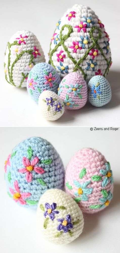 Crochet Decor, Crochet Patterns Free Beginner, Crochet Easter, Easter Crochet Patterns, Easter Projects, Holiday Crochet, Easter Art, Easter Crochet, Easter Egg Decorating