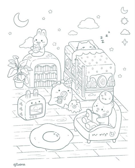 Ajtuana Coloring Pages, Cute Aesthetic Coloring Pages, Tumblr Coloring Pages, Chibi Coloring Pages, Manga Coloring Book, Witch Coloring Pages, Cat Coloring Book, Anime Drawing Books, Hello Kitty Coloring