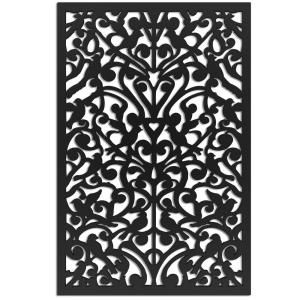 Modinex 6 ft. x 3 ft. Charcoal Gray Decorative Composite Fence Panel Featured in the Botanical Design-USAMOD4C - The Home Depot Courtyard Furniture, Decorative Fence Panels, Lattice Panels, Decorative Fence, Decorative Screen Panels, Wall Cover, Shade Screen, Privacy Shades, Patio Privacy