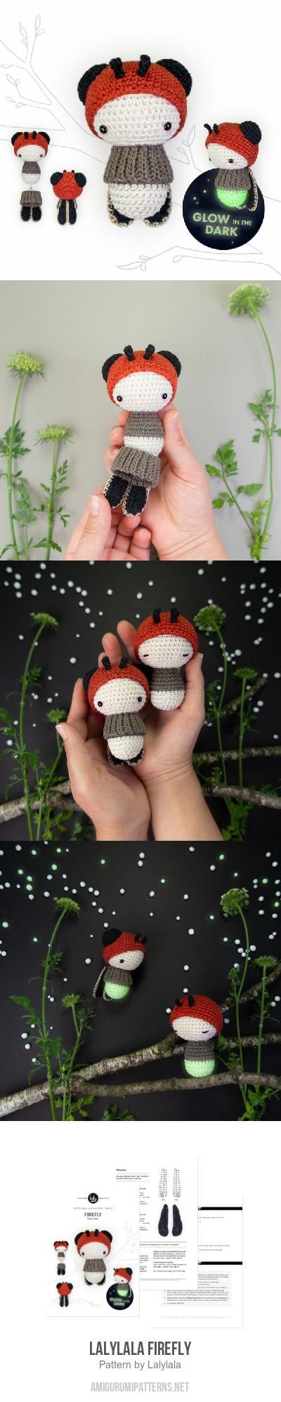 lalylala Firefly amigurumi pattern Crochet Firefly Pattern Free, Firefly Crochet Pattern Free, Crochet Firefly Pattern, Crochet Firefly, Lightning Bug Crochet Pattern, Firefly Amigurumi, Amigurumi Dragonfly, Free Bug Crochet Pattern, Amigurumi Insects