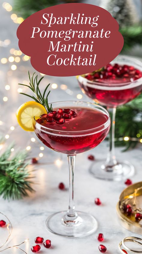 "Indulge in the festive flavors of our Sparkling Pomegranate Martini Cocktail Recipe! This refreshing drink is perfect for your Thanksgiving dinner, offering a vibrant twist on traditional recipes. With its low-carb ingredients, it's an ideal choice for healthy Thanksgiving recipes. Impress your guests with this vegetarian-friendly cocktail that complements both traditional and modern Thanksgiving menus." Christmas Drinks With Vodka, Christmas Beverages Alcoholic, Holiday Drinks For Adults, Peppermint Cocktails, Christmas Party Drink Ideas, Vodka Holiday Drinks, Xmas Punch, Martini Ideas, Festive Christmas Drinks