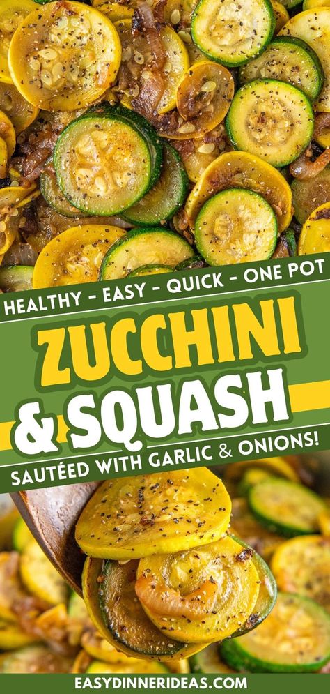 Loaded with flavor from the garlic, onion, and cajun seasoning, this sautéed zucchini and squash is the perfect healthy and easy side dish. Bonus: You only need one pot and 15 minutes! Recipes For Yellow Squash And Zucchini, Skillet Squash And Zucchini Recipes, Squash Zucchini Onion Recipes, Cajun Zucchini, Zucchini And Onions, Veggie Seasoning Recipe, Sautéed Zucchini And Squash, Zucchini And Squash Recipes Sauteed, Yellow Squash And Zucchini Recipes