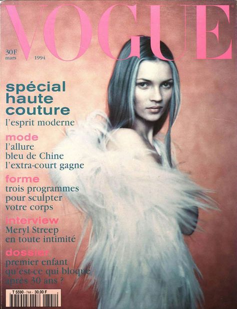 Vogue Paris March 1994, Kate Moss 1990s Supermodels, Nadja Auermann, Yasmin Le Bon, Queen Kate, Miss Moss, Vogue Magazine Covers, Stephanie Seymour, Magazine Vogue, Paolo Roversi