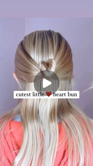 Audrey McClelland on Instagram: "CUTEST HEART BUN ❤️ I love how simple and cute this little Valentine’s Day bun is for you to do! It’s sweet and easy! . #hairstyles #hair #hairstyle #hairtutorial #hairtutorials #halfuphalfdownhairstyle #halfuphalfdown #halfupdo #halfup #hairdo #simplehairstyles #simplehair #simplehairstyle #easyhairstyles #easyhairstyle #easyhairstylesforgirls #cutehairstyles #cutehair #hairvideo #hairideas #hairinspo #hairinspiration #hairvideos #hairidea #valentinesdayhair" Audrey Mcclelland Hair, Simple Hair Styles For Girls Easy, Heart Hairstyle For Kids Easy, Heart Buns, Heart Bun, Heart Hairstyle, Kids Hairstyles For Wedding, Half Bun Hairstyles, Half Bun