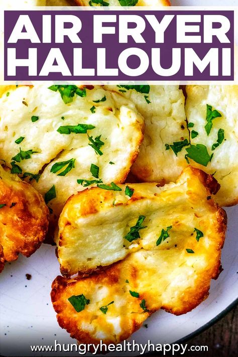 Air Fryer Halloumi Recipes, Haloumi Recipes Air Fryer, Hallumi Recipes Air Fryer, Halumi Cheese Air Fryer, Air Fryer Halloumi, Halloumi Cheese Recipes, Halloumi Pasta, Saganaki Recipe, Cooking Halloumi