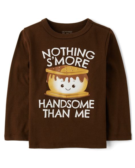 FABRICATION: 60% cotton/40% polyester jersey, imported DESIGN: Rib-knit crew neck, long sleeves FEATURES: 'Nothing S'more Handsome Than Me' with s'more graphic design, tagless label We're making a difference! We've proudly partnered with Better Cotton to improve cotton farming globally. When you buy cotton styles from us, you're helping to support sustainable cotton farming. Learn more at bettercotton. org/massbalance.. Baby And Toddler Boys Long Sleeve S'more Handsome Graphic Tee | The Children's Place Baby And Toddler Boys S'more Handsome Graphic T-Shirt | Size 18-24 M | Hedgehog | Cotton/Polyester Honey Bunny, Boys Graphic Tee, Cotton Farming, Baby Pajamas, Making A Difference, Product Ideas, Baby And Toddler, Boys Long Sleeve, School Classroom