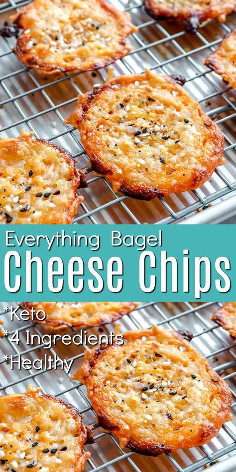 Keto Cheese Chips, Cheese Chips, Crispy Cheese, Keto Cheese, Chips Recipe, Keto Recipes Dinner, Snacks Für Party, Everything Bagel, Low Carb Snacks