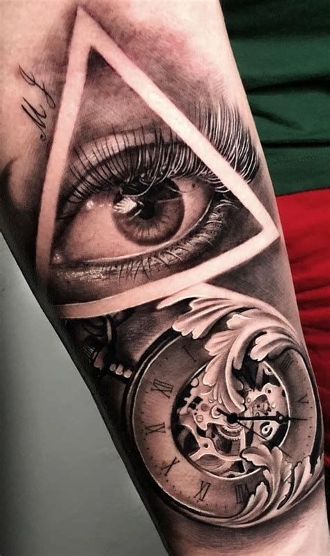 All Seeing Eye Tattoo, Common Tattoos, Anchor Tattoo Design, Realism Tattoos, Throat Tattoo, Girl Face Tattoo, Clock Tattoo Design, Forarm Tattoos, Cool Forearm Tattoos