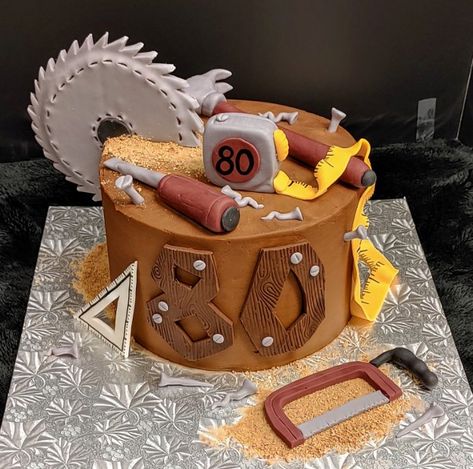 Handy Man Cake Ideas, Construction Birthday Cake For Men, Carpenter Cake Ideas, Woodworking Cake Ideas, Handyman Cake, Cake Mom, Decor Tort, Construction Birthday Cake, Cake Design For Men